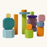 Grimm's tree slices wooden coloured building blocks. 