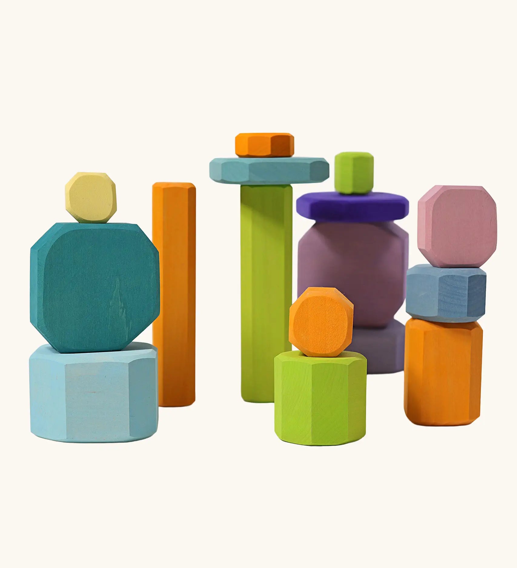 Grimm's tree slices wooden coloured building blocks. 