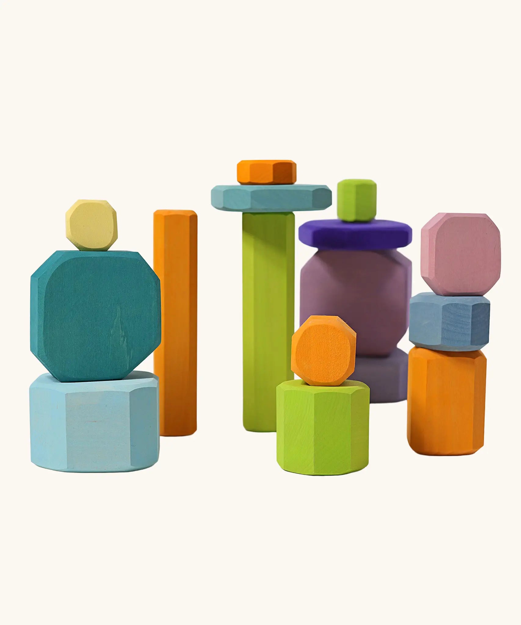 Grimm's tree slices wooden coloured building blocks. 