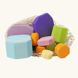Grimm's tree slices wooden coloured building blocks. 