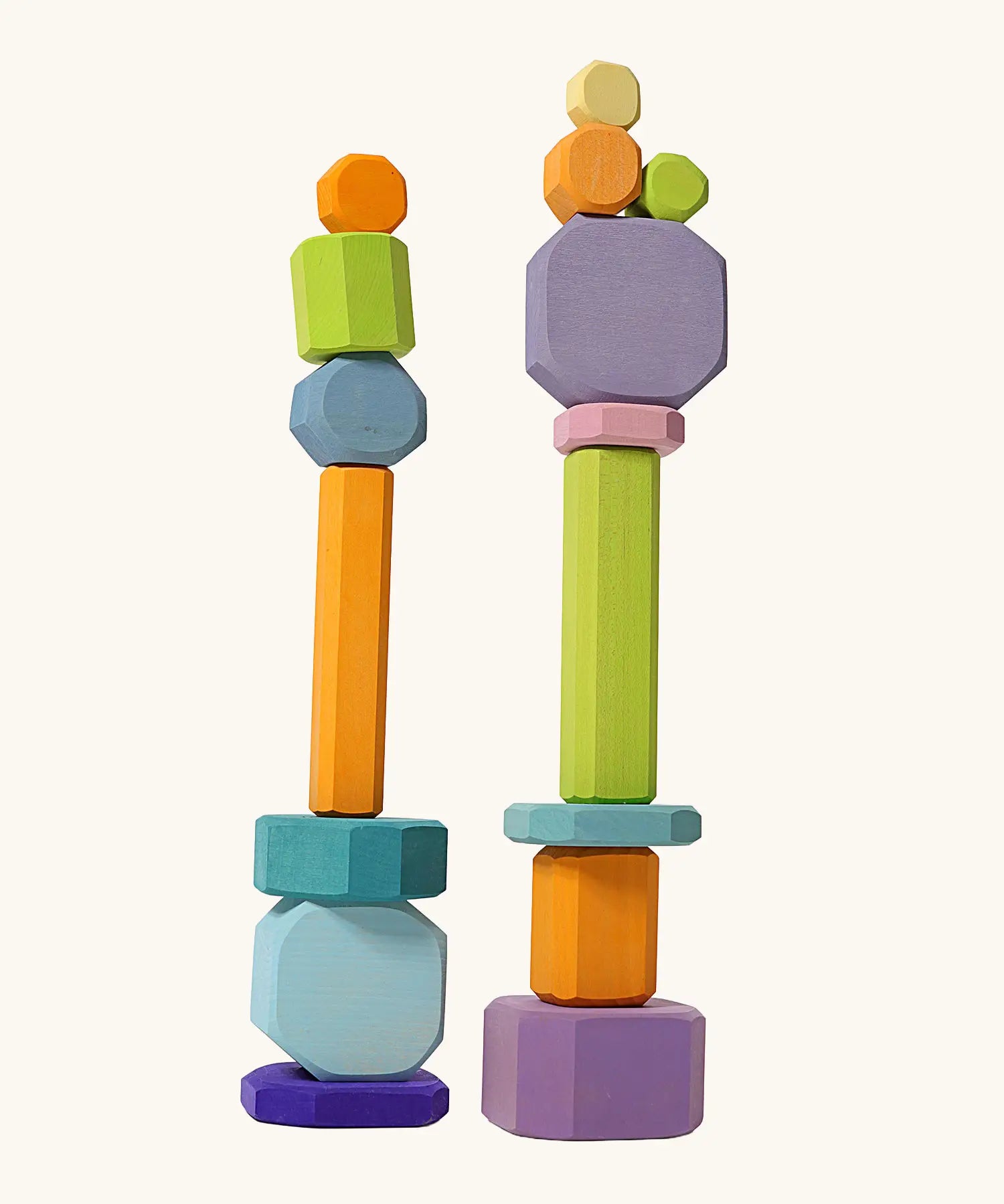 Grimm's tree slices wooden coloured building blocks. 