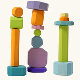 Grimm's tree slices wooden coloured building blocks. 