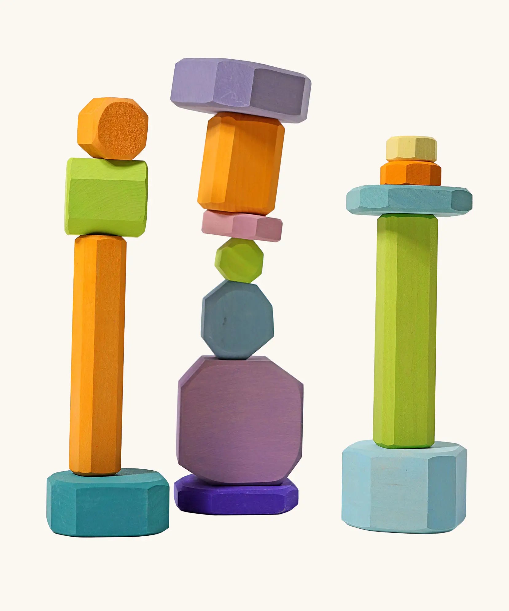 Grimm's tree slices wooden coloured building blocks. 