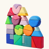 Grimm's triangle, square, circle fractions wooden toy set.