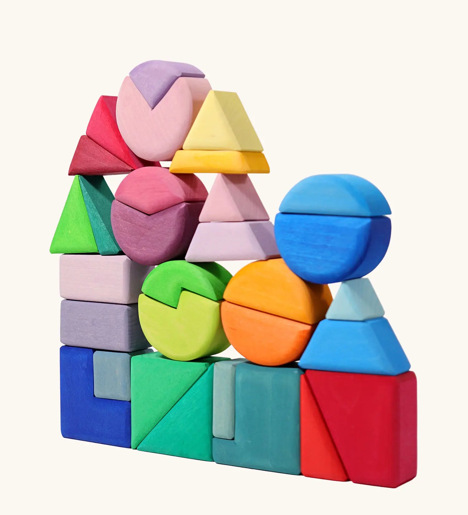 Grimm's triangle, square, circle fractions wooden toy set.