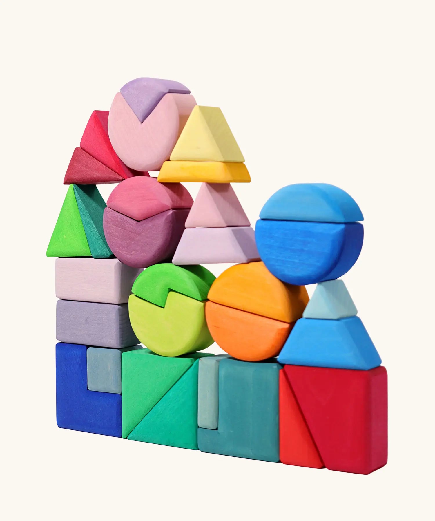 Grimm's triangle, square, circle fractions wooden toy set.