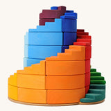 Grimm's Counter-Rotating Stepped Spiral wooden block set. 