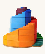 Grimm's Counter-Rotating Stepped Spiral wooden block set. 