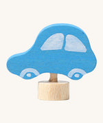 Grimms wooden blue car decorative figure. Features a small base stand to slot in the celebration ring