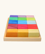Grimm's sloping blocks building set in a wooden storage display tray.
