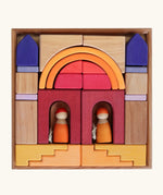 Grimms wooden desert sand set. A 28 wooden block set with a wooden tray. Perfect for imaginative play