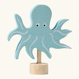 Grimm's handcrafted wooden octopus decorative figure with hand painted detail and stand