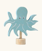 Grimm's handcrafted wooden octopus decorative figure with hand painted detail and stand