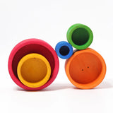 Simple stack structure made from the Grimms wooden rainbow sorting bowls