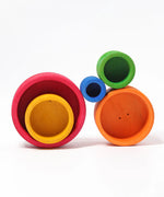 Simple stack structure made from the Grimms wooden rainbow sorting bowls