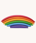 6 Grimms handcrafted wooden bridges in a rainbow palette. Perfect for stacking and building