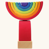 Grimm's rainbow stacking tower. 2 7-piece rainbows on a stacking pole.