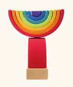 Grimm's rainbow stacking tower. 2 7-piece rainbows on a stacking pole.