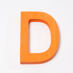 Grimm's wooden school Letter D in a shade of ORANGE. These Grimm's letters are part of a wide range of wooden toys available here at Babipur. 