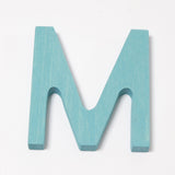 Grimm's wooden school Letter M in a shade of BLUE. These Grimm's letters are part of a wide range of wooden toys available here at Babipur. 