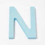 Grimm's wooden school Letter N in a shade of BLUE. These Grimm's letters are part of a wide range of wooden toys available here at Babipur. 