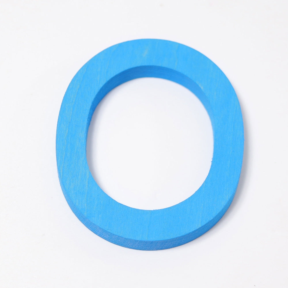 Grimm's wooden school Letter O in a shade of BLUE. These Grimm's letters are part of a wide range of wooden toys available here at Babipur. 