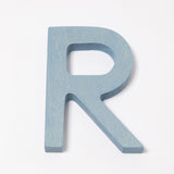 Grimm's wooden school Letter R in a shade of BLUE. These Grimm's letters are part of a wide range of wooden toys available here at Babipur. 