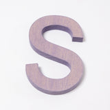 Grimm's wooden school Letter S in a shade of PURPLE. These Grimm's letters are part of a wide range of wooden toys available here at Babipur. 