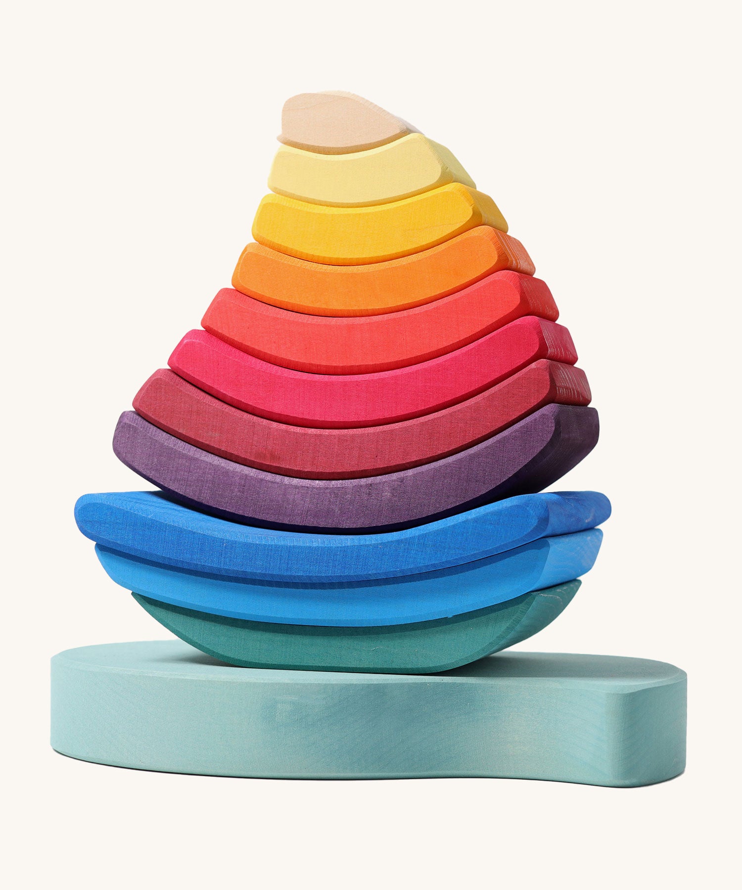 Grimm's Stacking Tower Boat wooden toy.
