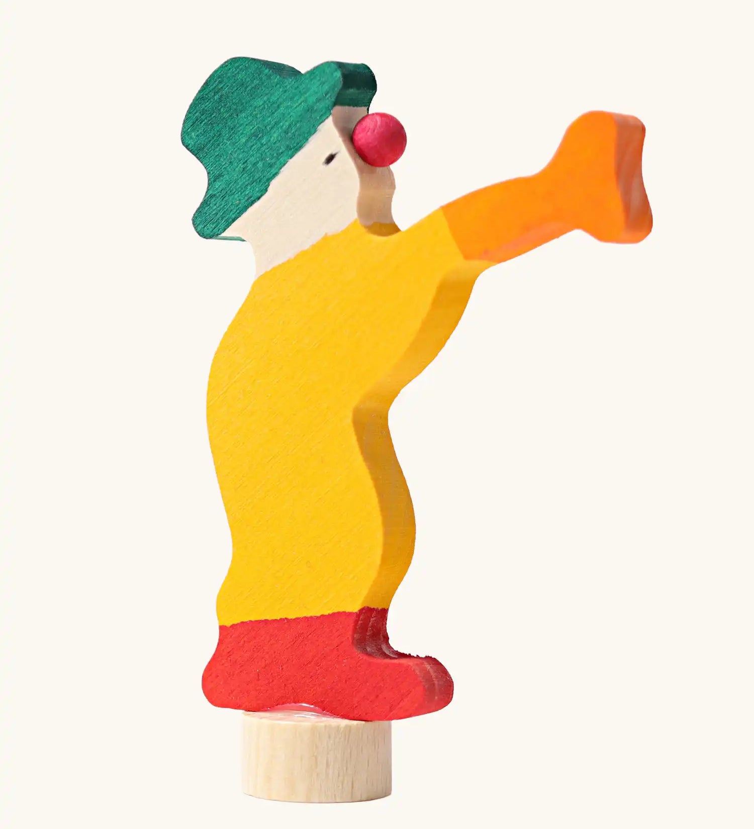 Grimm's yellow clown decorative figure for celebration rings.