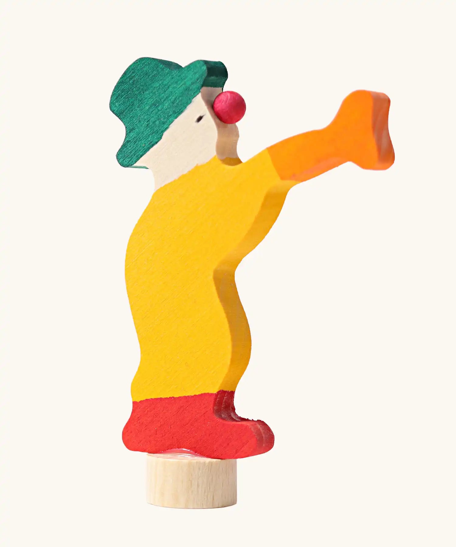 Grimm's yellow clown decorative figure for celebration rings.