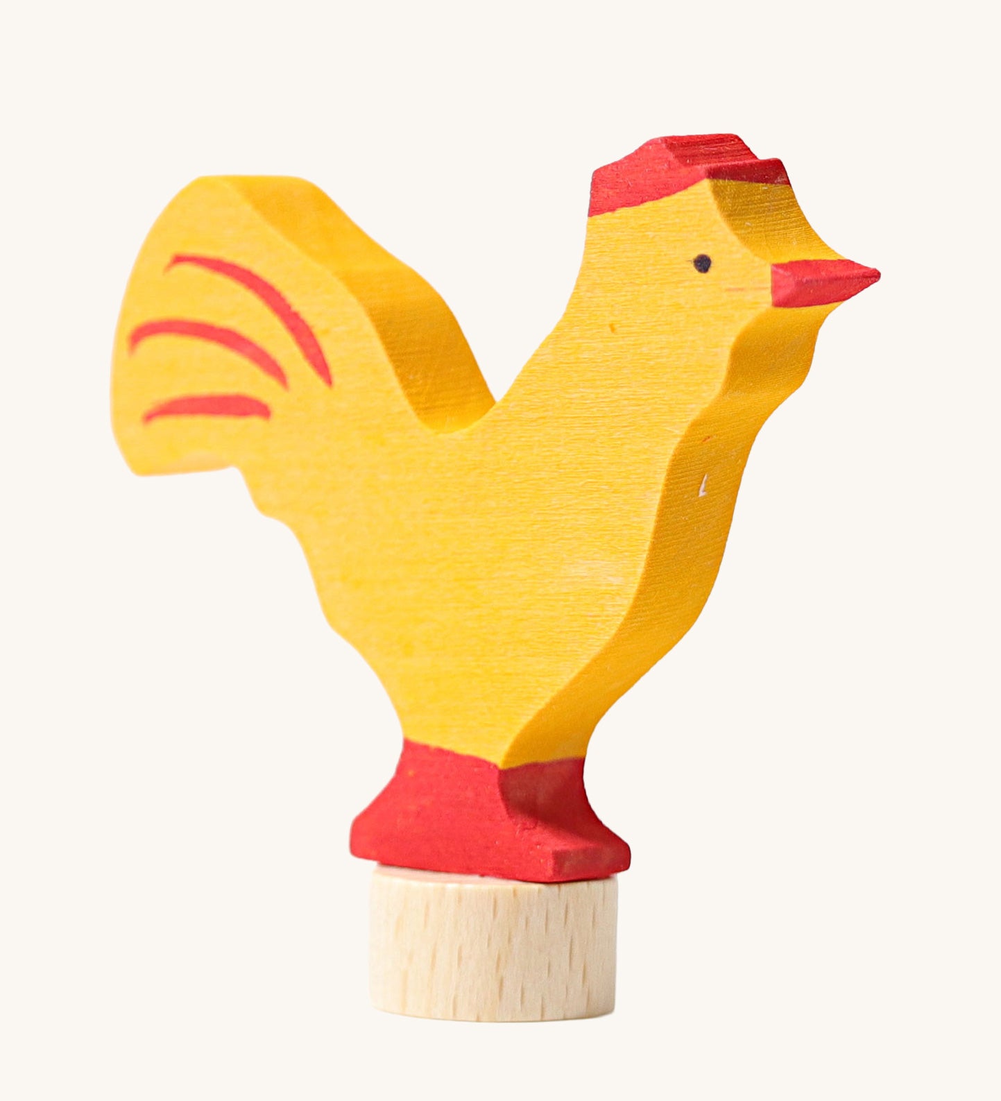 Grimm's Yellow Rooster Decorative Figure. A wide range of Waldorf inspired celebration rings and decorative figures are available at Babipur.