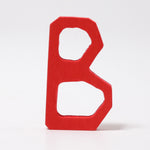 Grimm's Anthroposophical style wooden Letter B in a shade of RED. These Grimm's letters are part of a wide range of wooden toys available here at Babipur. 