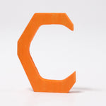 Grimm's Anthroposophical style wooden Letter C in a shade of orange. These Grimm's letters are part of a wide range of wooden toys available here at Babipur. 