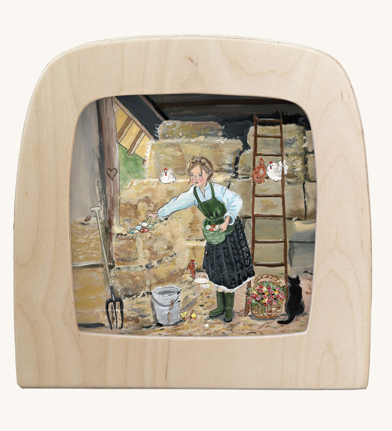 Toverlux sillhouette featuring Gwen van Knippenberg's barn life artwork.