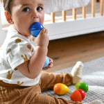  Rattle and bang with these 5 colourful musical eggs in blue