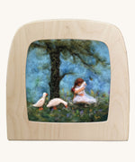 Toverlux magic lamp silhouette feauring geese cuddles artwork ay Het Wol Feetje.