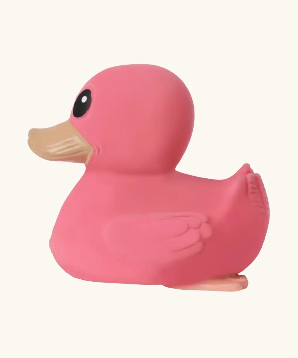 Hevea powerful pink mini kawan duck bath toy teether made from natural rubber. 