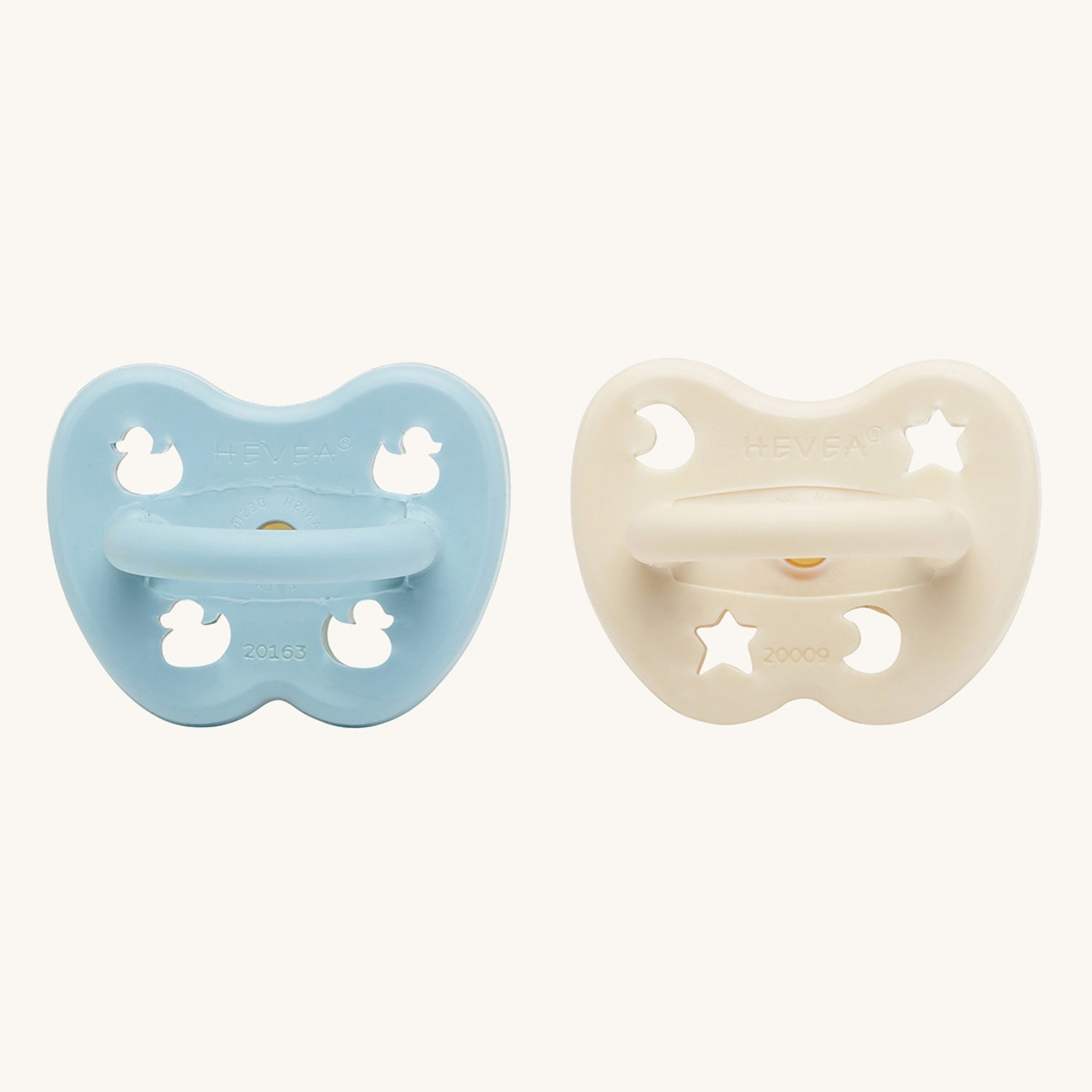 Hevea Natural Rubber Round Baby Pacifier Dummy 2 Pack 0 3 Months Babipur