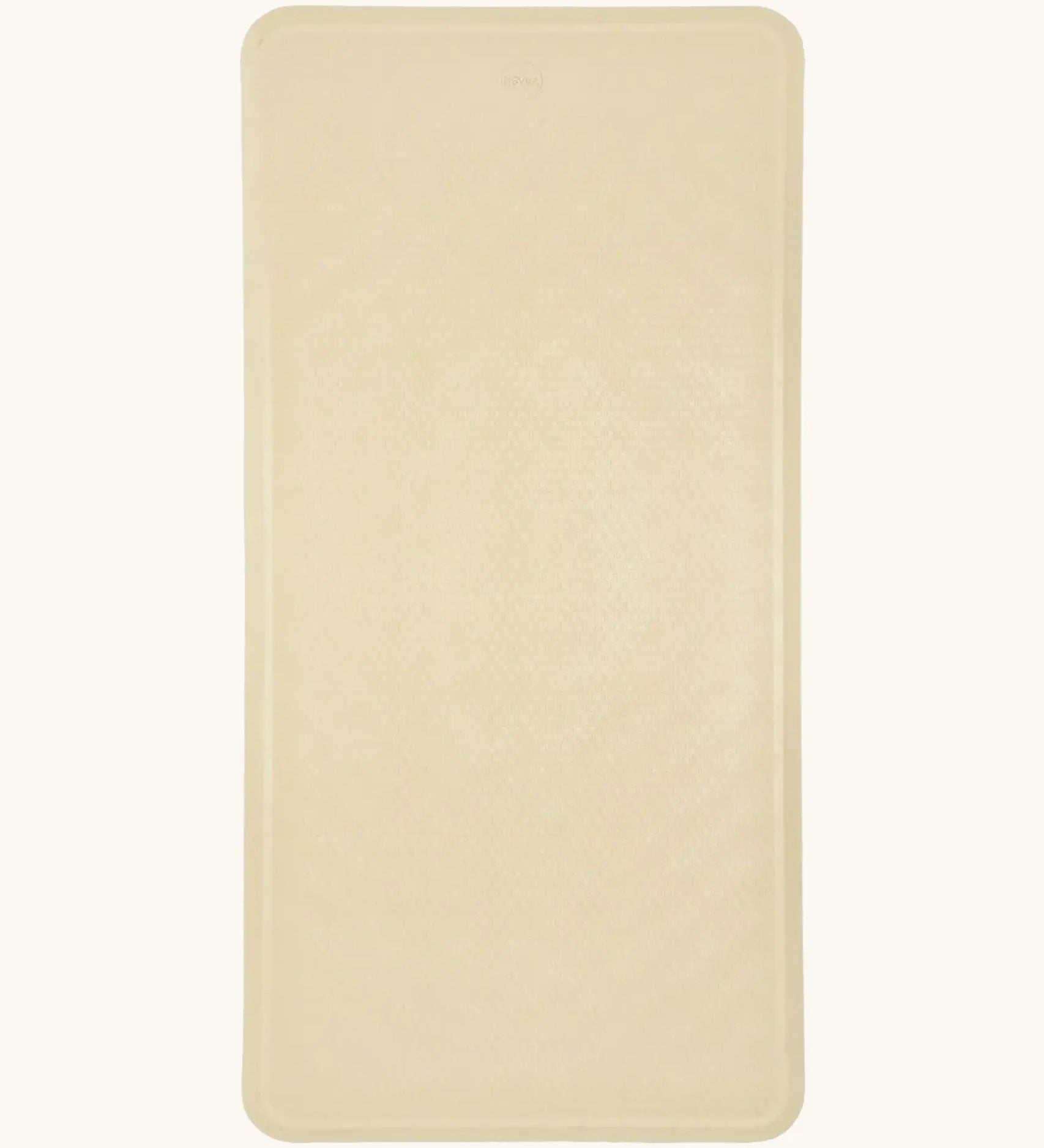Hevea large natural rubber bath mat in Sand, a light beige, with wave pattern for non-slip.