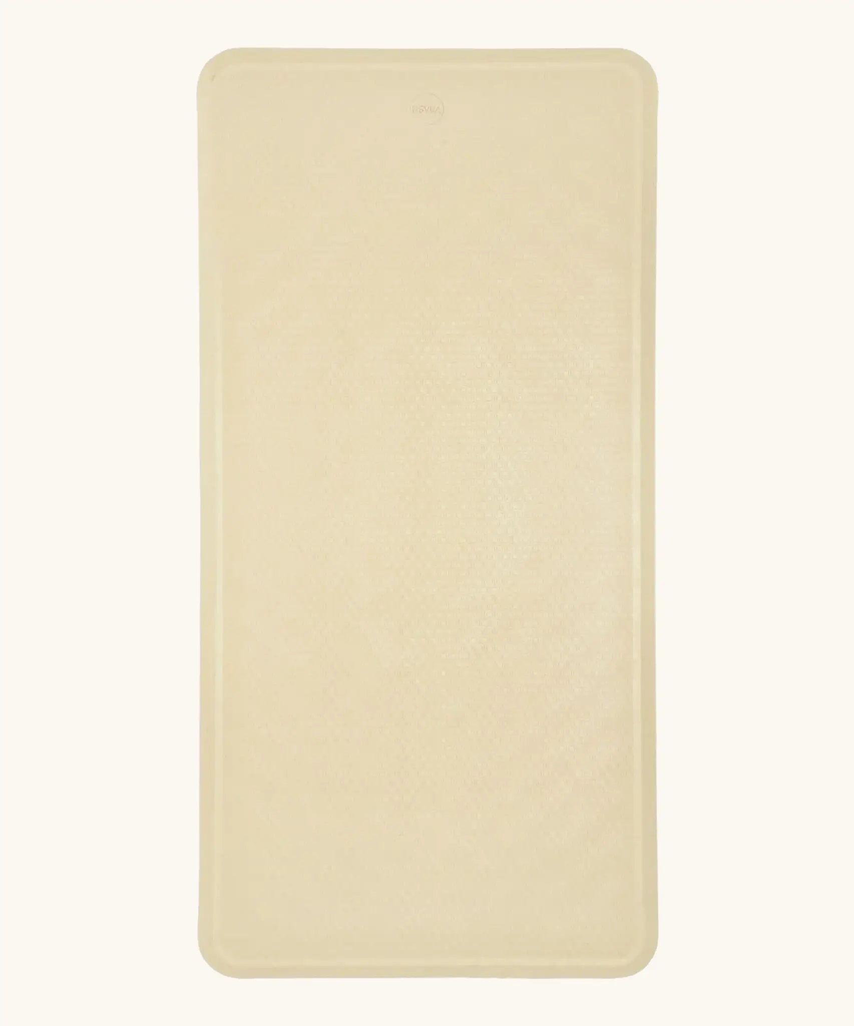 Hevea large natural rubber bath mat in Sand, a light beige, with wave pattern for non-slip.