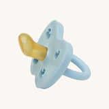 The Hevea 100% natural rubber baby pacifier with an orthodontic teat - baby blue