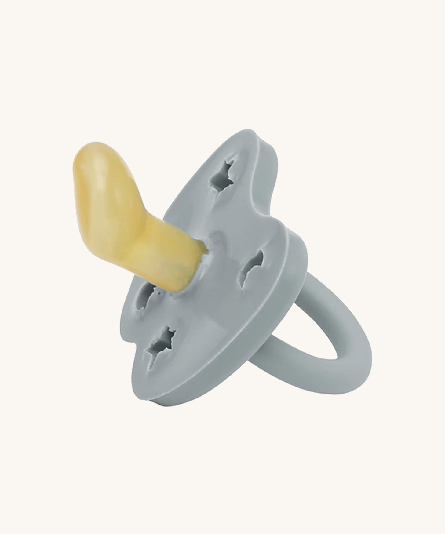The Hevea 100% natural rubber baby pacifier with an orthodontic teat - gorgeous grey