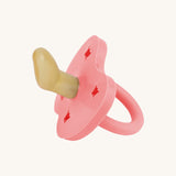 The Hevea 100% natural rubber baby pacifier with an orthodontic teat - guava pink