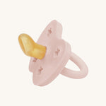 The Hevea 100% natural rubber baby pacifier with an orthodontic teat - powder pink