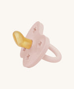 The Hevea 100% natural rubber baby pacifier with an orthodontic teat - powder pink