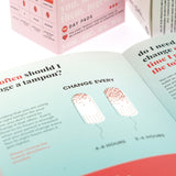 Close up of a pad from the Hey Girls 'Its that time of the month' book from their eco-friendly first period kit