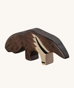 The Holztiger Anteater wooden animal toy. A hand carved and painted toy for encouraging imaginative and Waldorf-inspired play. 