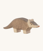 The Holztiger Armadillo wooden animal toy. A hand carved and painted toy for encouraging imaginative and Waldorf-inspired play. 