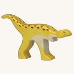 The Holztiger Wooden Toy Staurikosaurus  Dinosaur Figure on a plain background. 